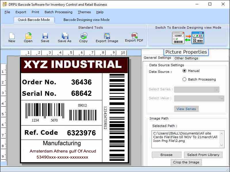 Retail Inventory 2D Barcodes screen shot