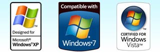 Producten zijn volledig gecertificeerd en compatibel zijn met Windows 7, XP, VISTA, ME, NT, 2000, Windows server 2003, 98