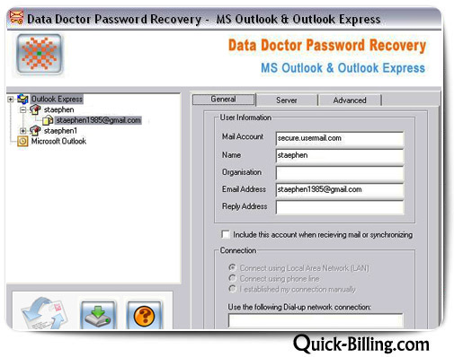 Outlook and Outlook Express Password Recovery Screenshot