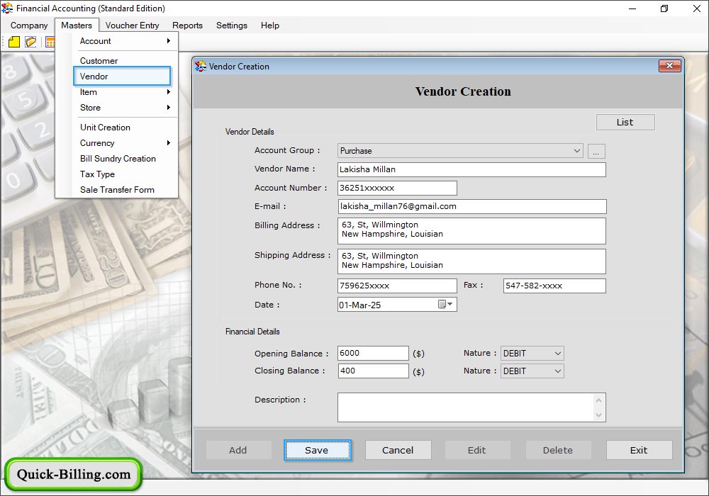Billing Management Software (Standard Edition)