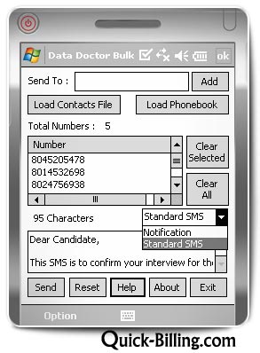 Pocket PC to Mobile Bulk Text Messaging Software