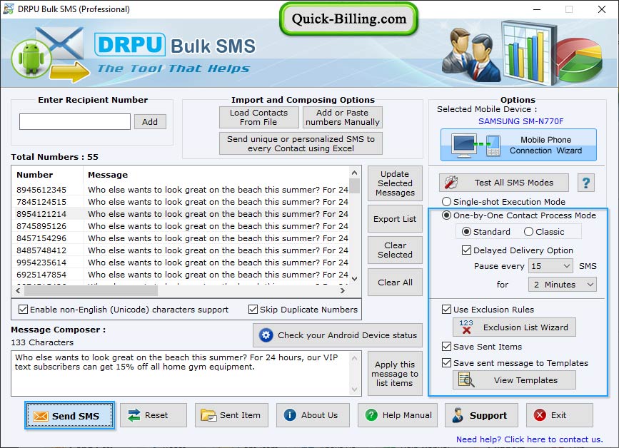 Bulk Text Messaging Software Professional
