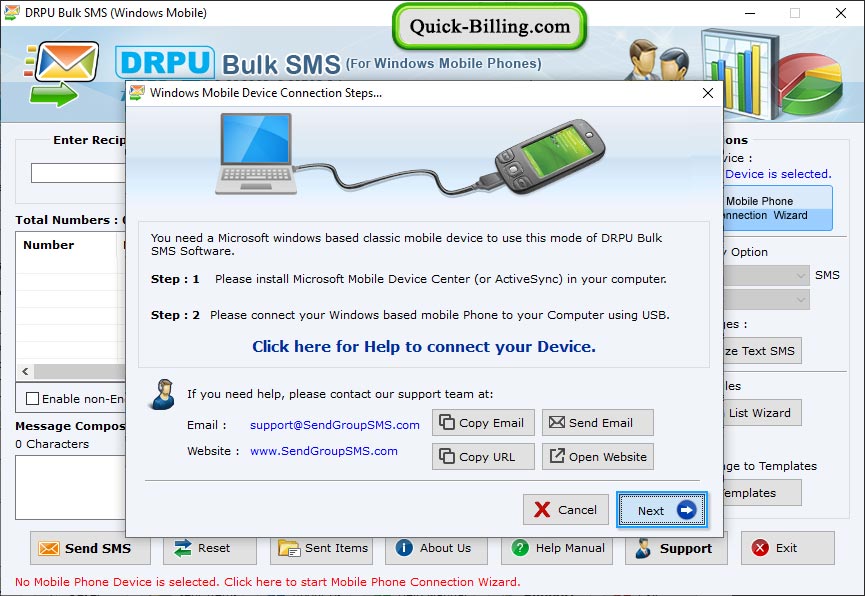 Bulk Text Messaging Software for Windows Mobile Phone