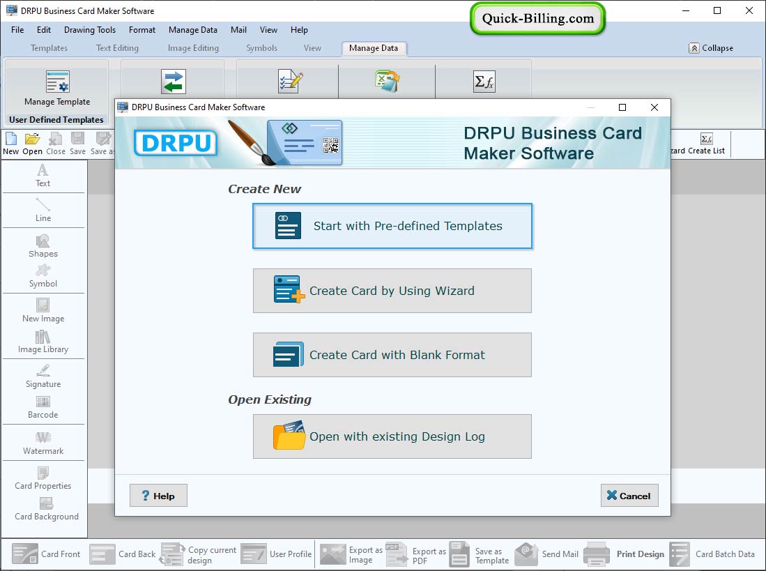 Start with Templates Business Card Maker Software