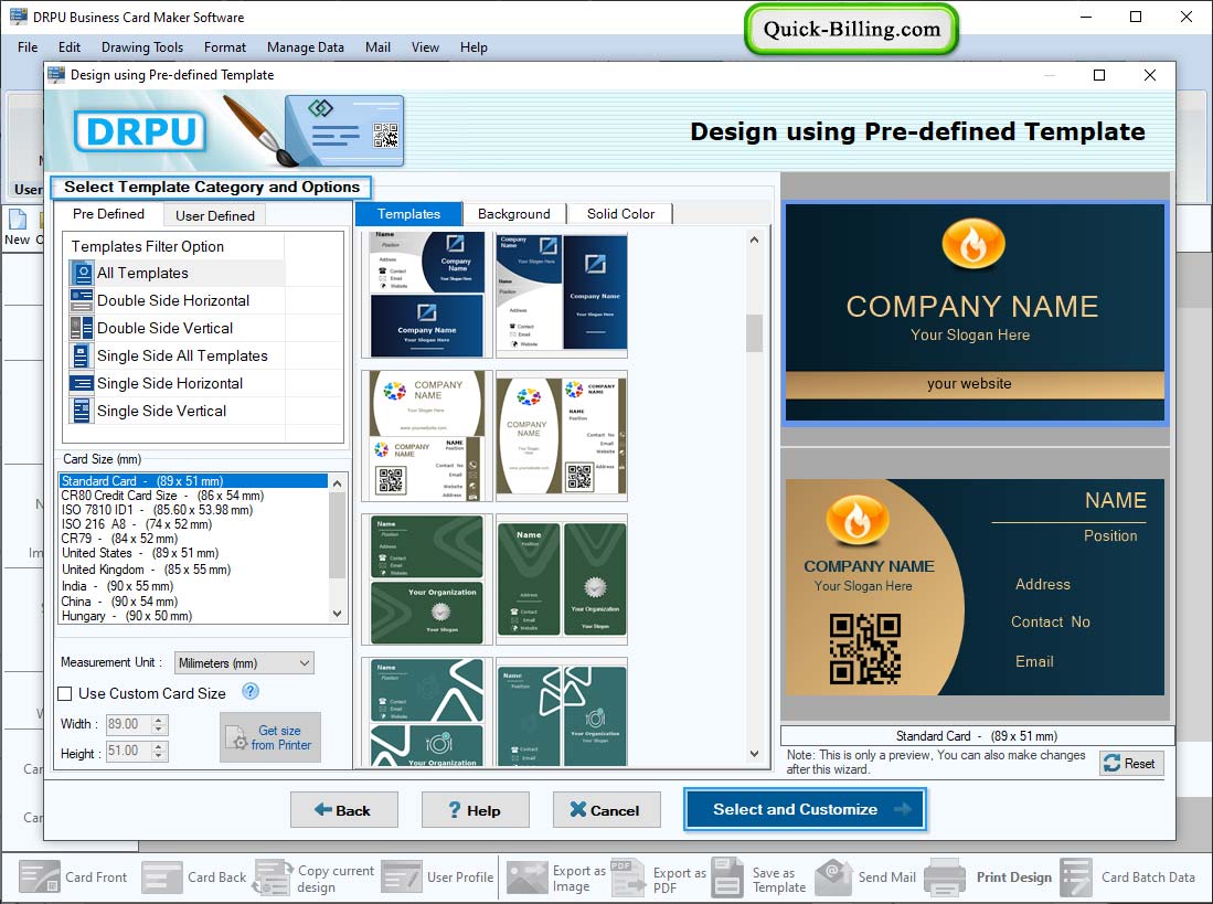 Choose Samples Business Card Maker Software