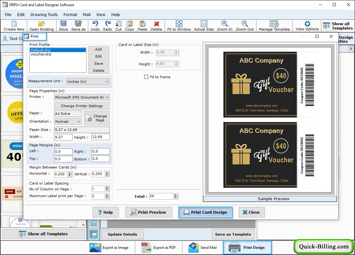 Card and label print property Card and Label Designing Software