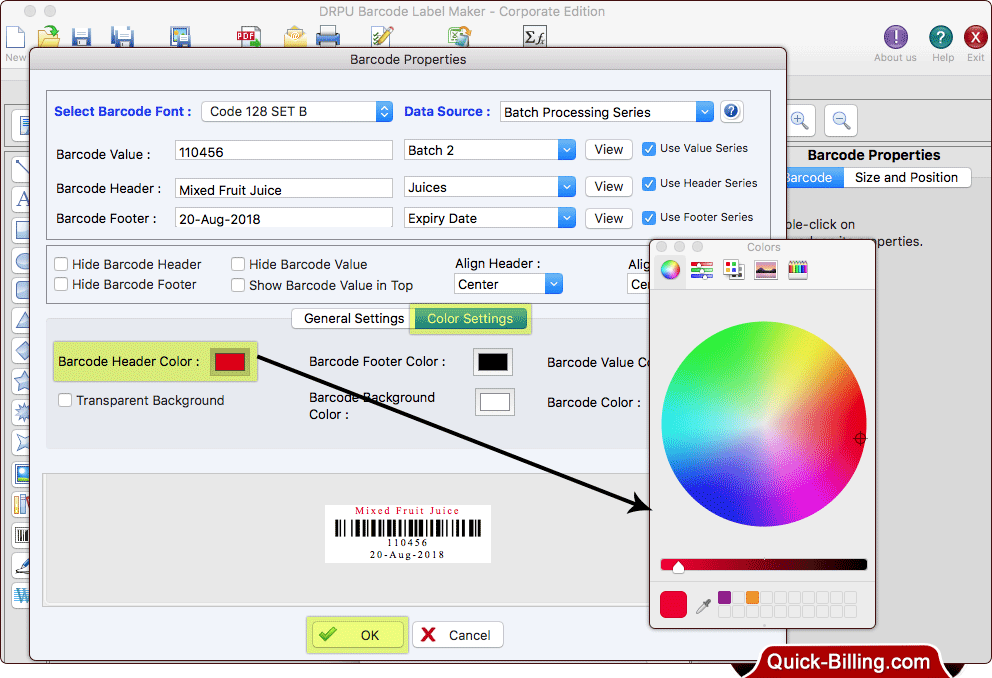 Barcode Properties