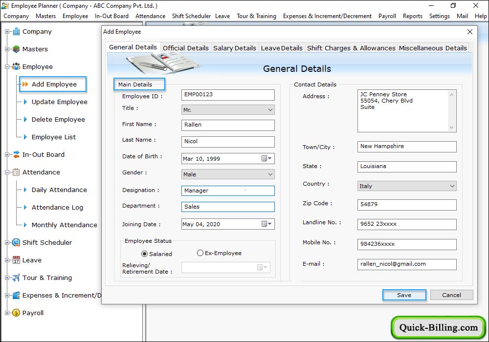 Employee Planner Software