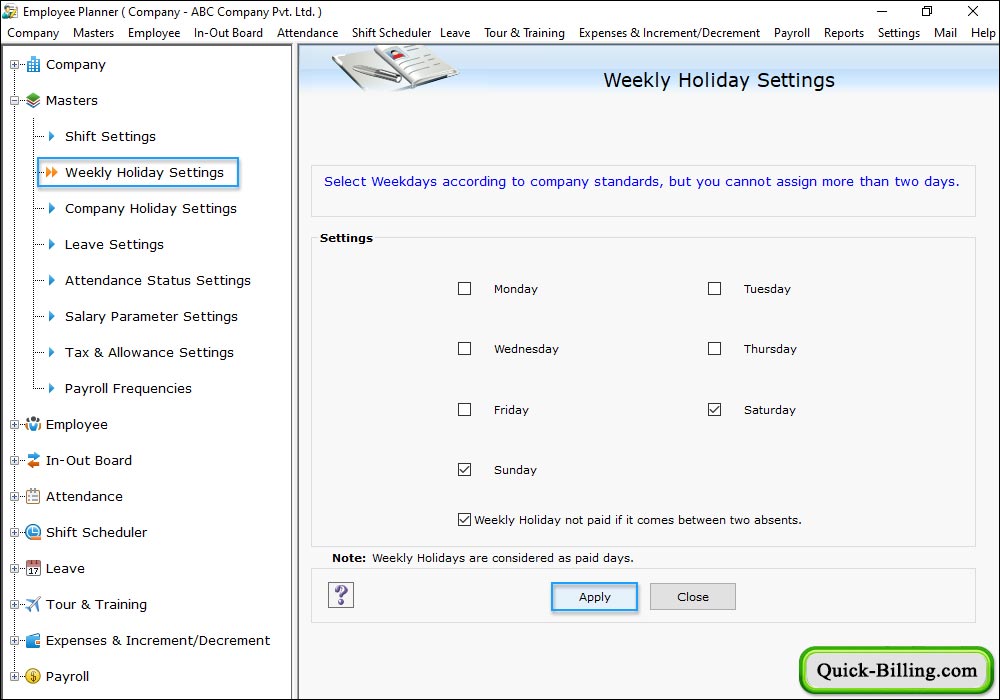 Employee Planner Software