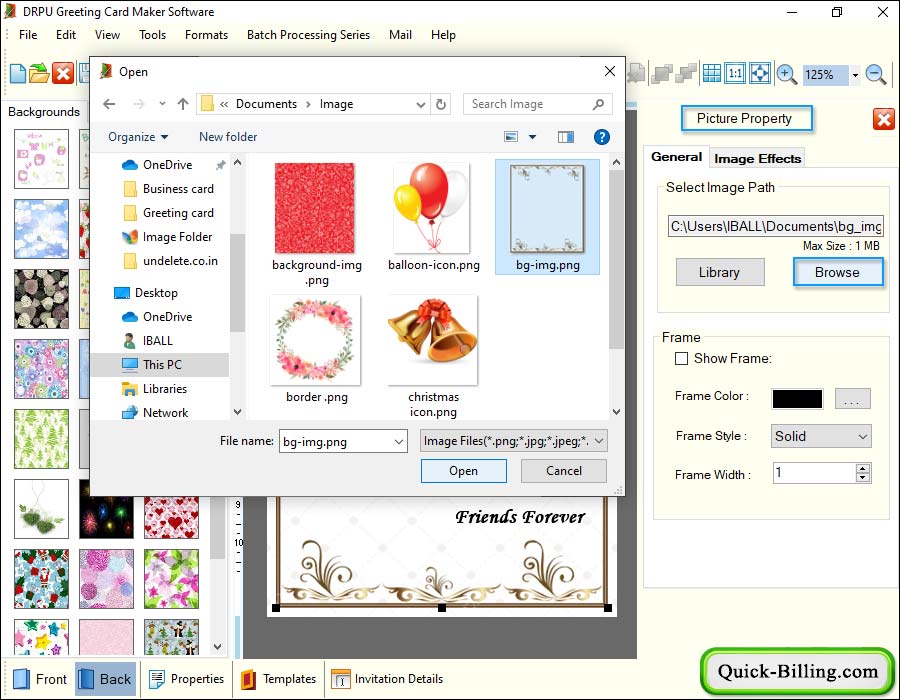 Picture Property Greeting Card Maker Software