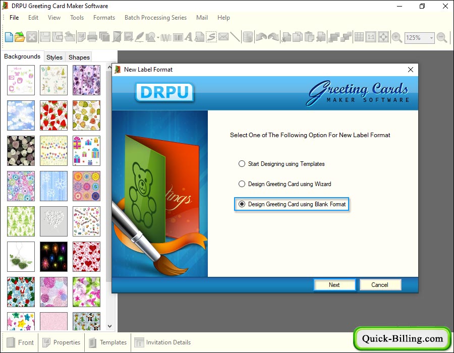 Start Designing using Templates Greeting Card Maker Software