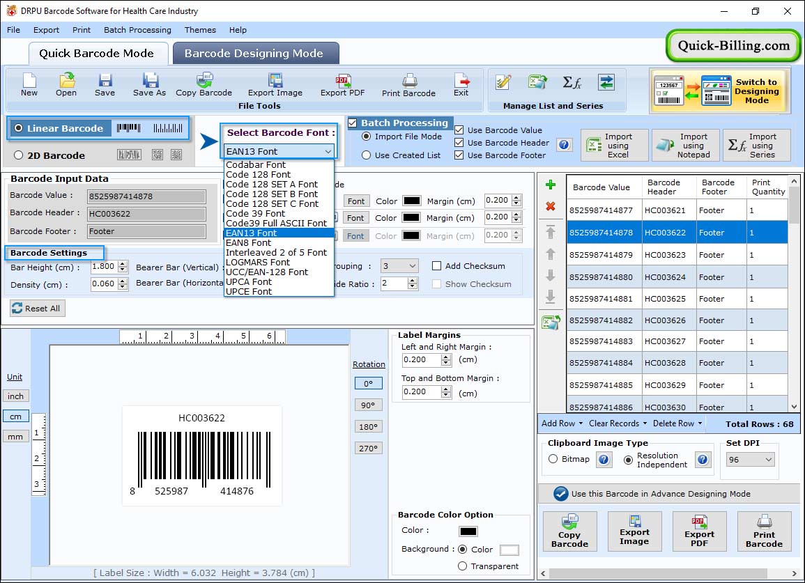 Select Barcode Font Barcode Maker Software for Healthcare Industry