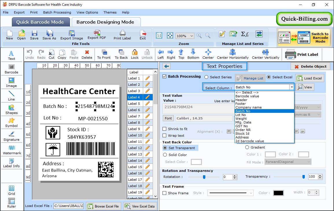 Select Barcode Font Barcode Maker Software for Healthcare Industry