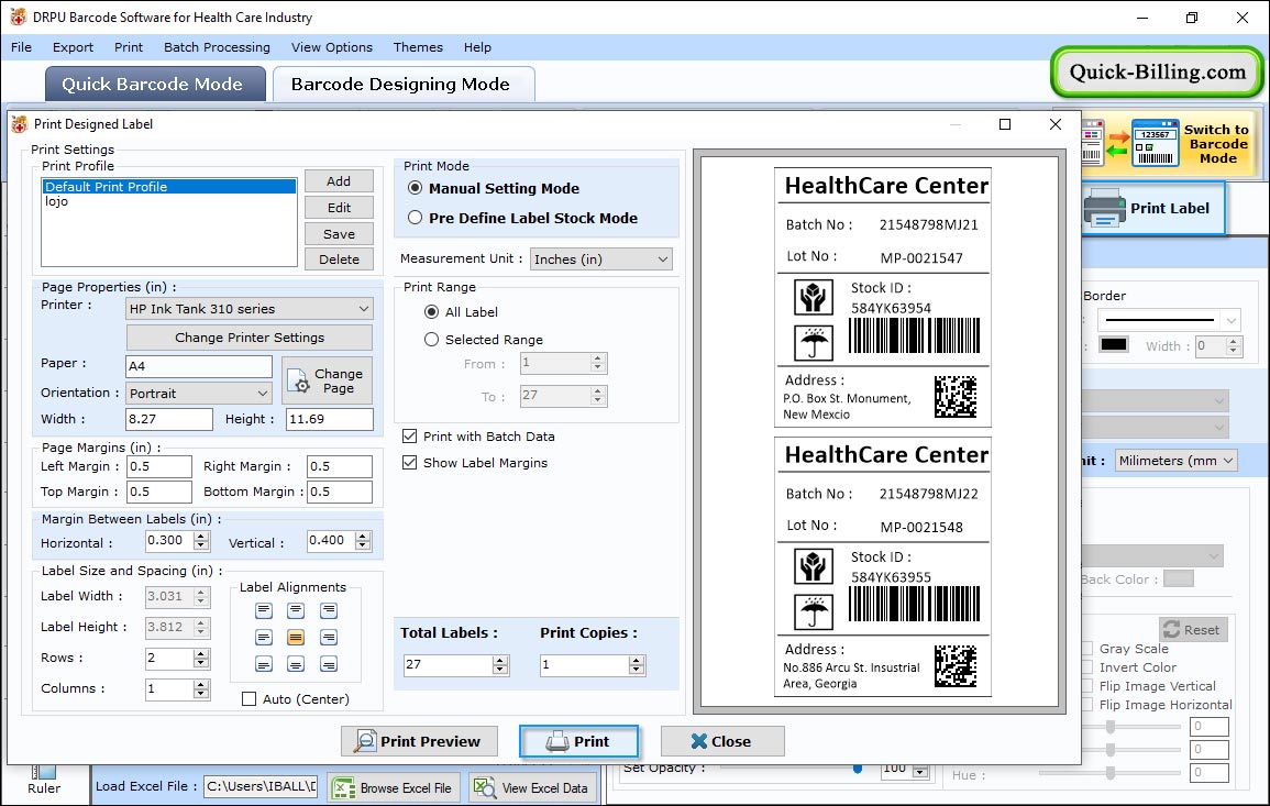 Random Series Barcode Maker Software for Healthcare Industry