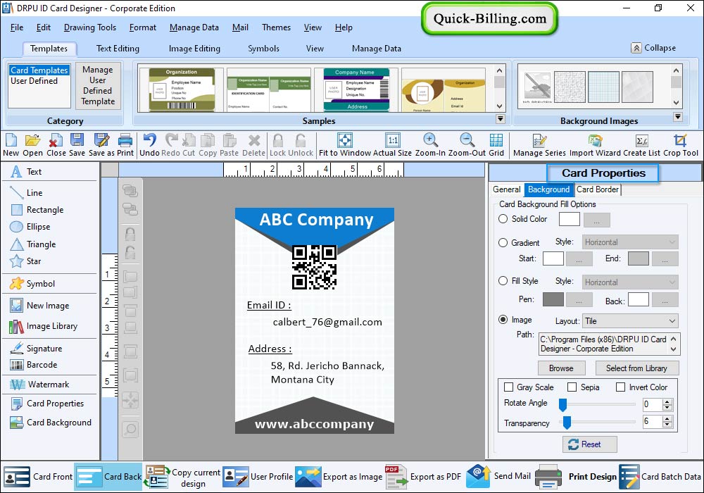 card property ID Card Design - Corporate Edition