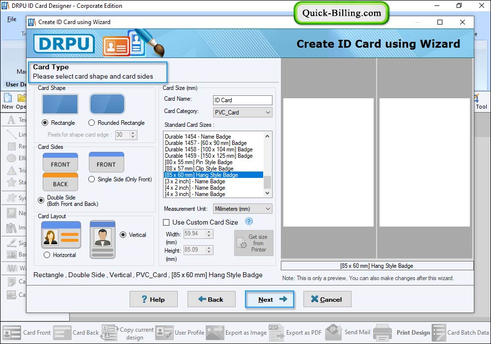 Start with new Project ID Card Design - Corporate Edition