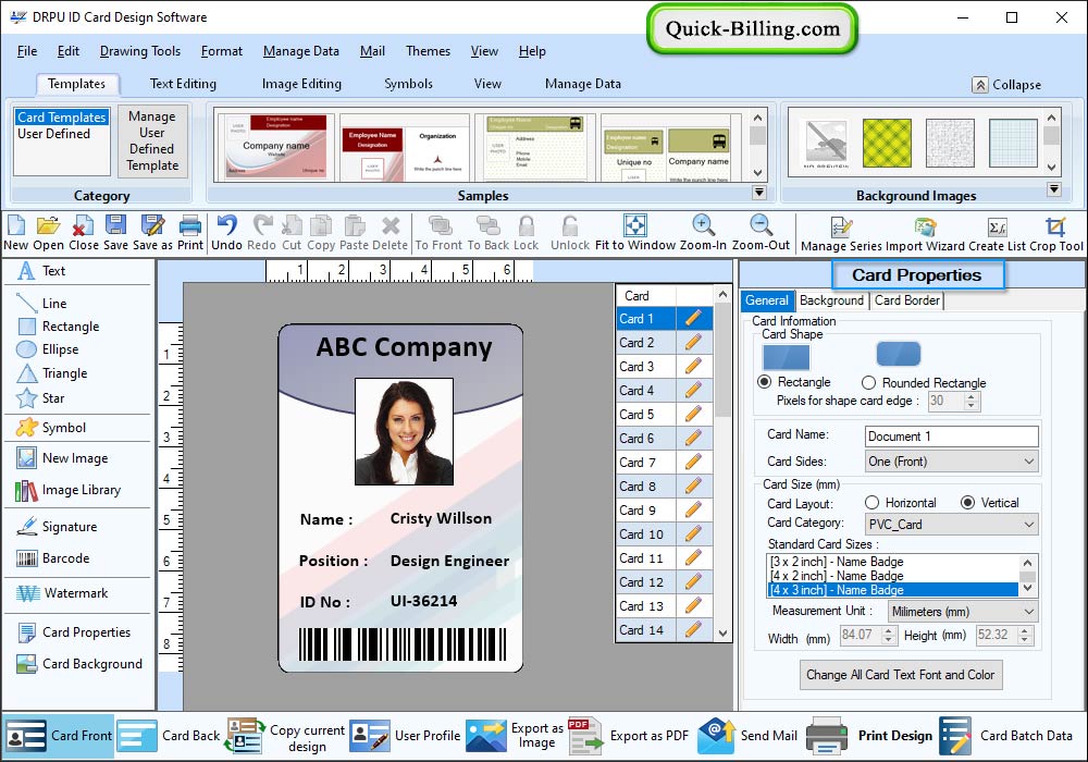 Card Background Property ID card Design Software