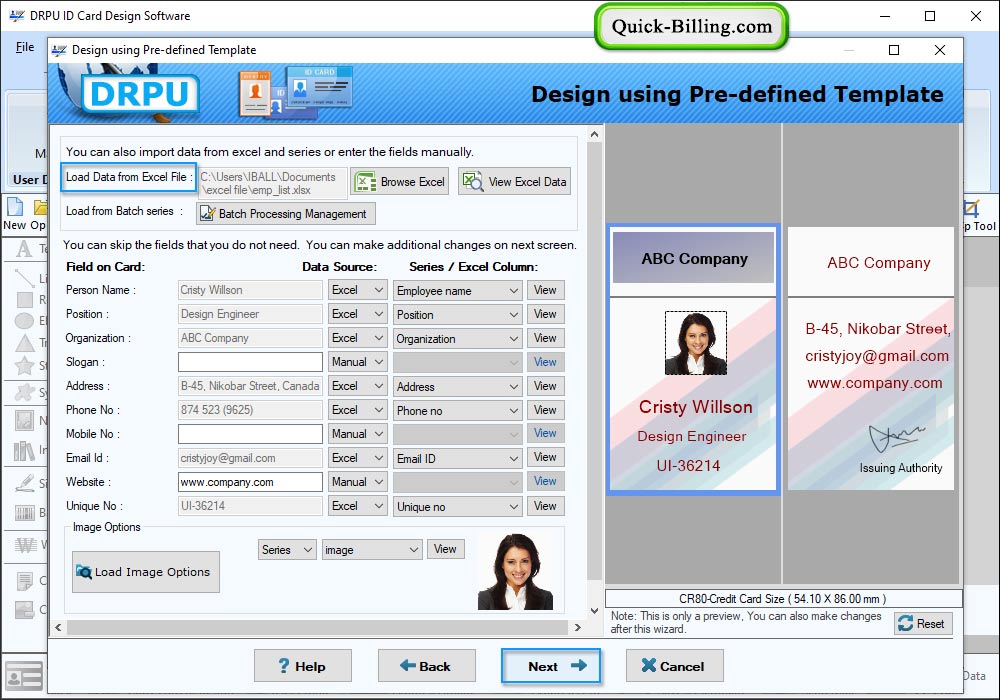 Text Property ID card Design Software
