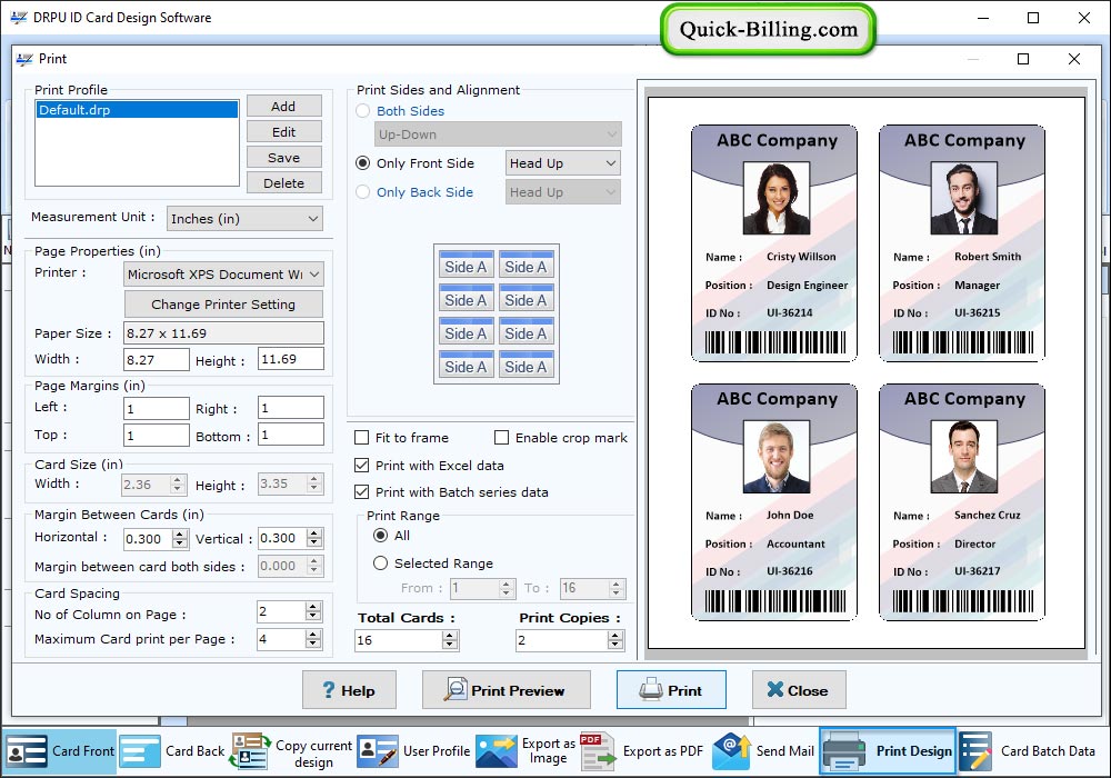 Print Property ID card Design Software