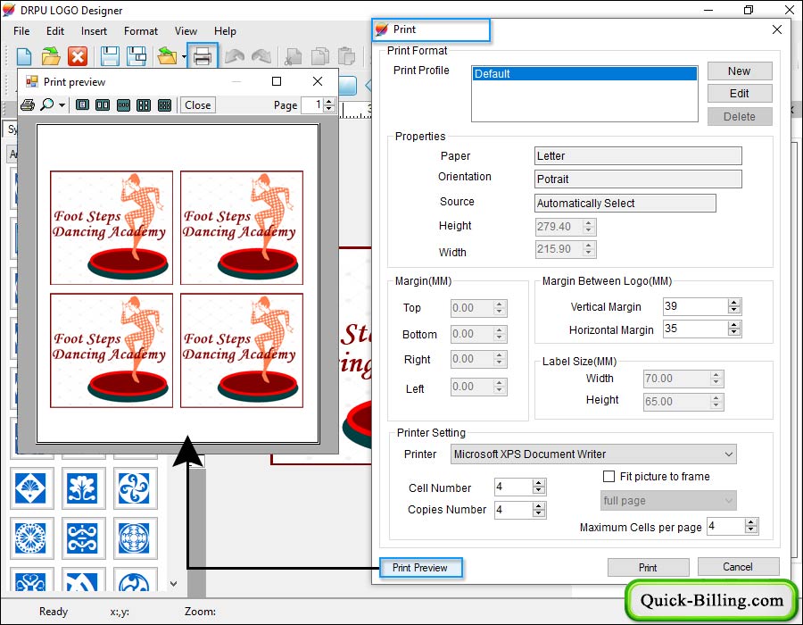 Print' option Logo Maker Software