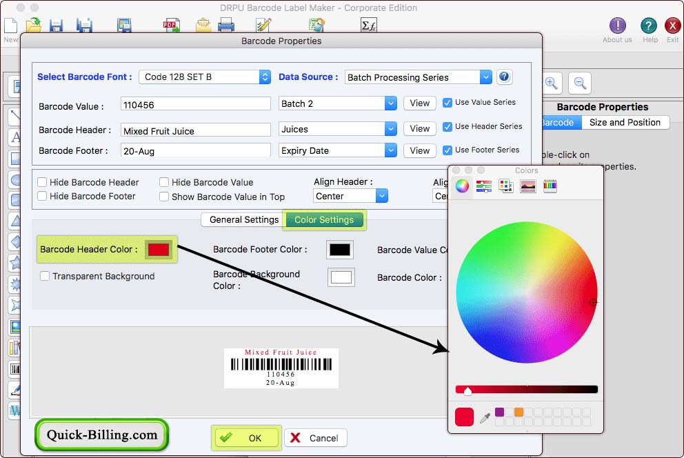 Barcode Properties