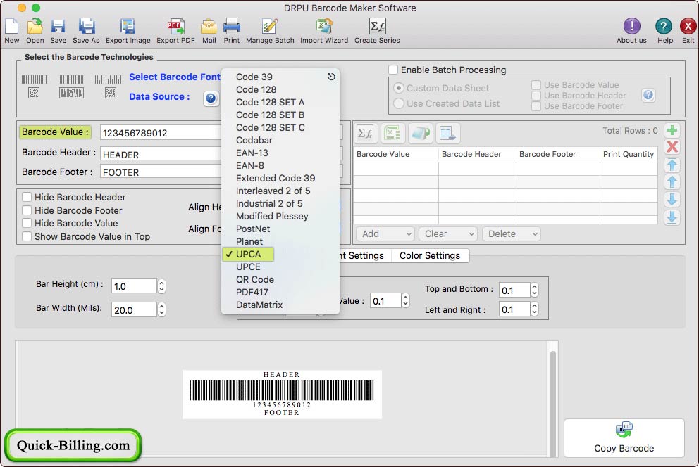 Select Barcode Font Select Barcode Font