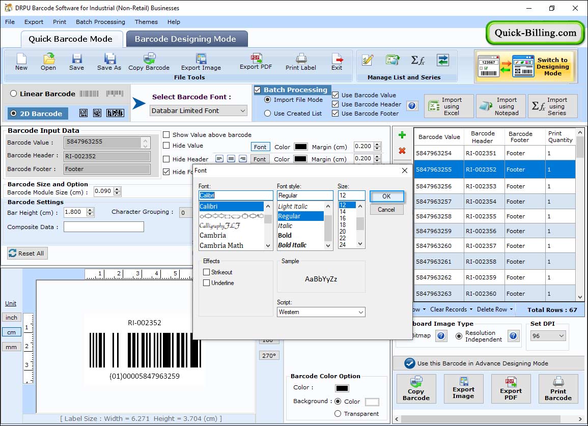 Barcode Technologies Barcode Maker Software for Manufacturing Industry