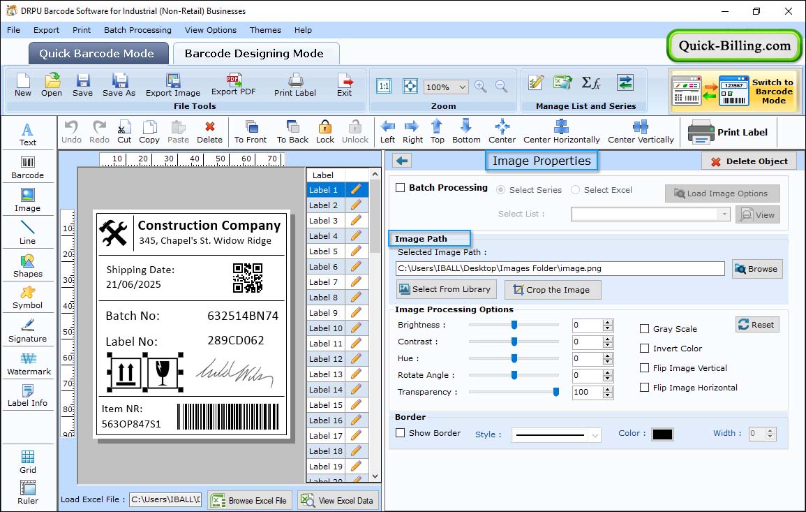Add image on barcode label Barcode Maker Software for Manufacturing Industry