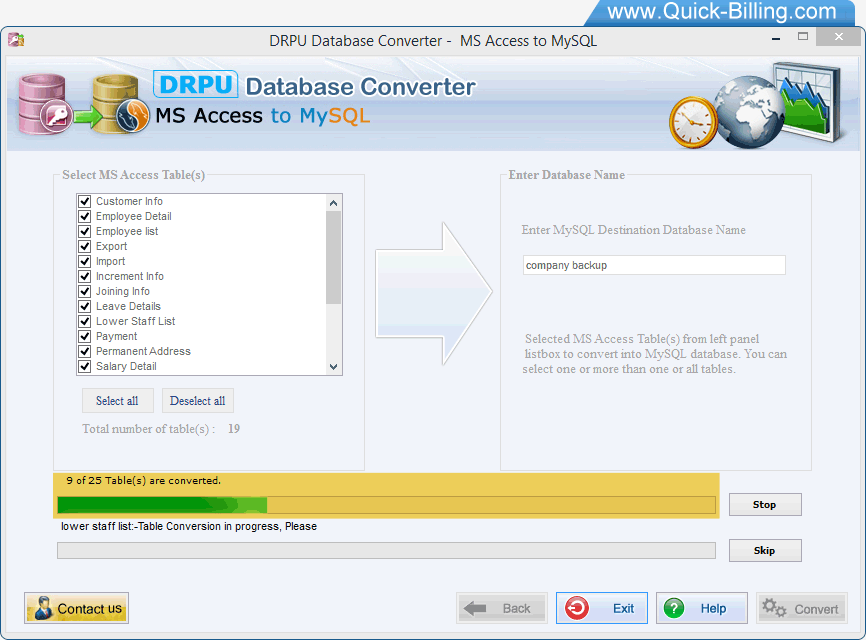 MySQL to MSSQL Database Converter