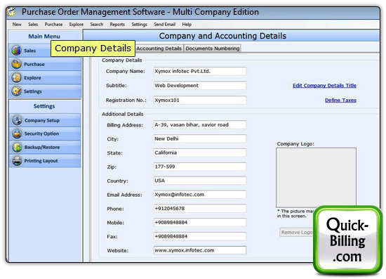Purchase Order Software - Multi Company Edition