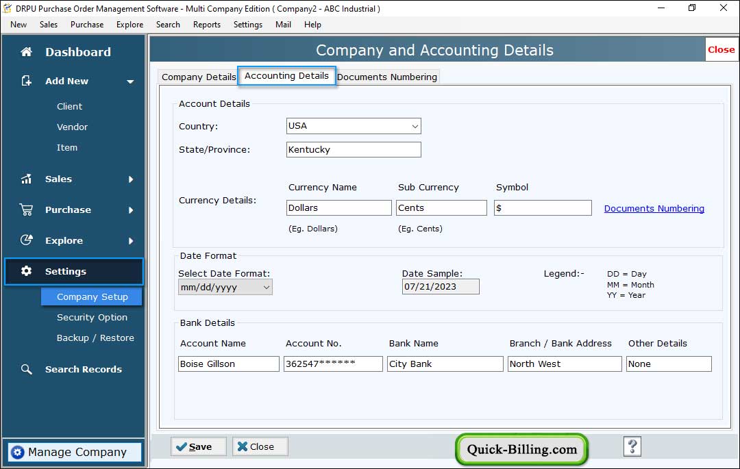 Purchase Order Software - Multi Company Edition