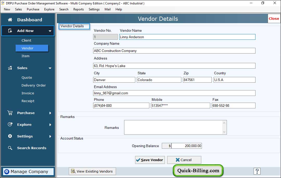 Purchase Order Software - Multi Company Edition