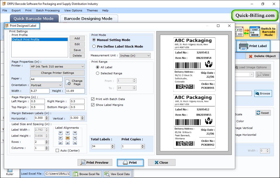 Barcode designing view Barcode Maker Software for Distribution Industry