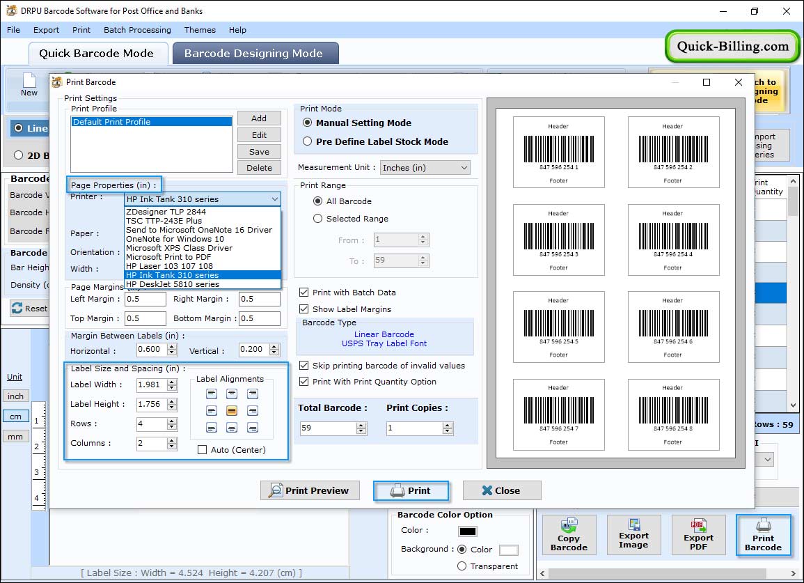Barcode Maker Software for Post Office