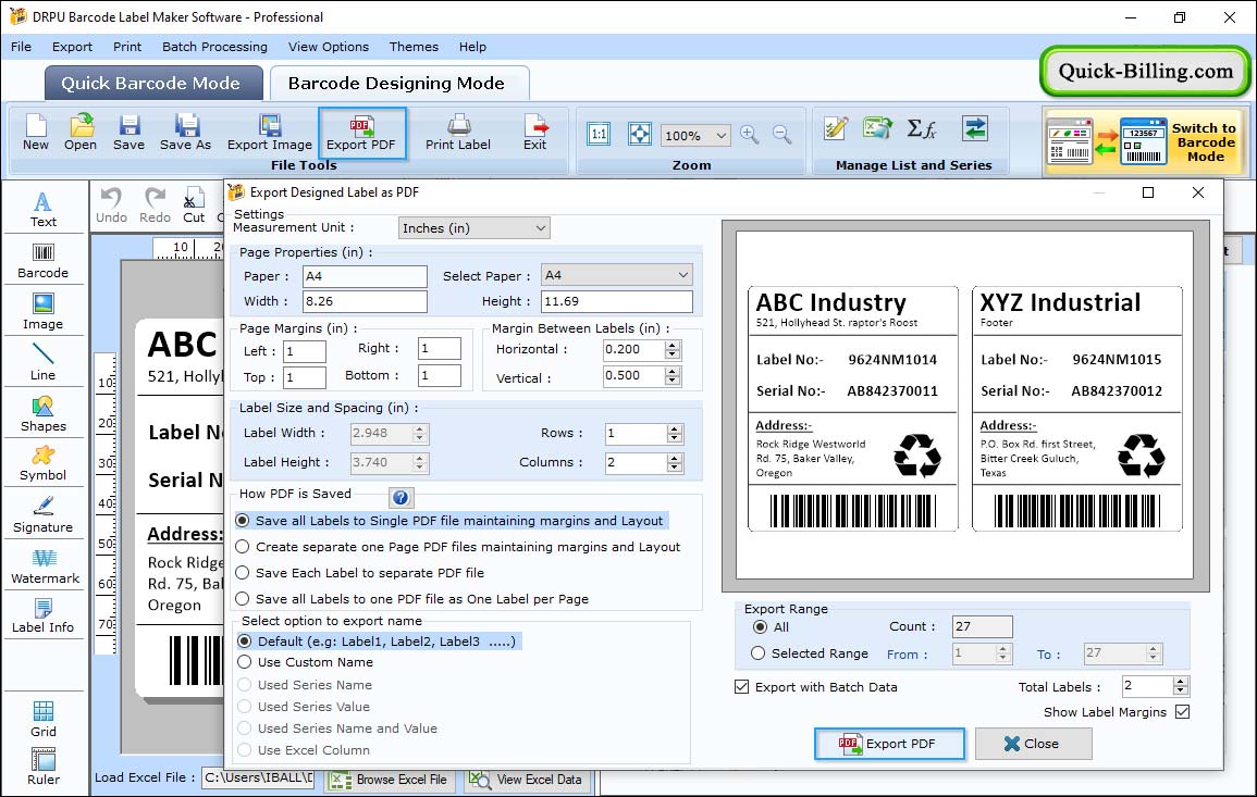Barcode Designing Mode Barcode Label Maker Software- Standard