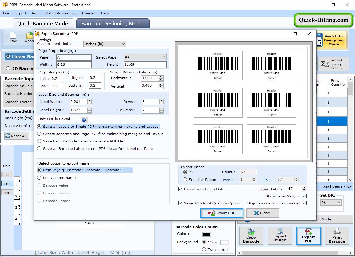 Import any excel file Barcode Label Maker Software- Standard