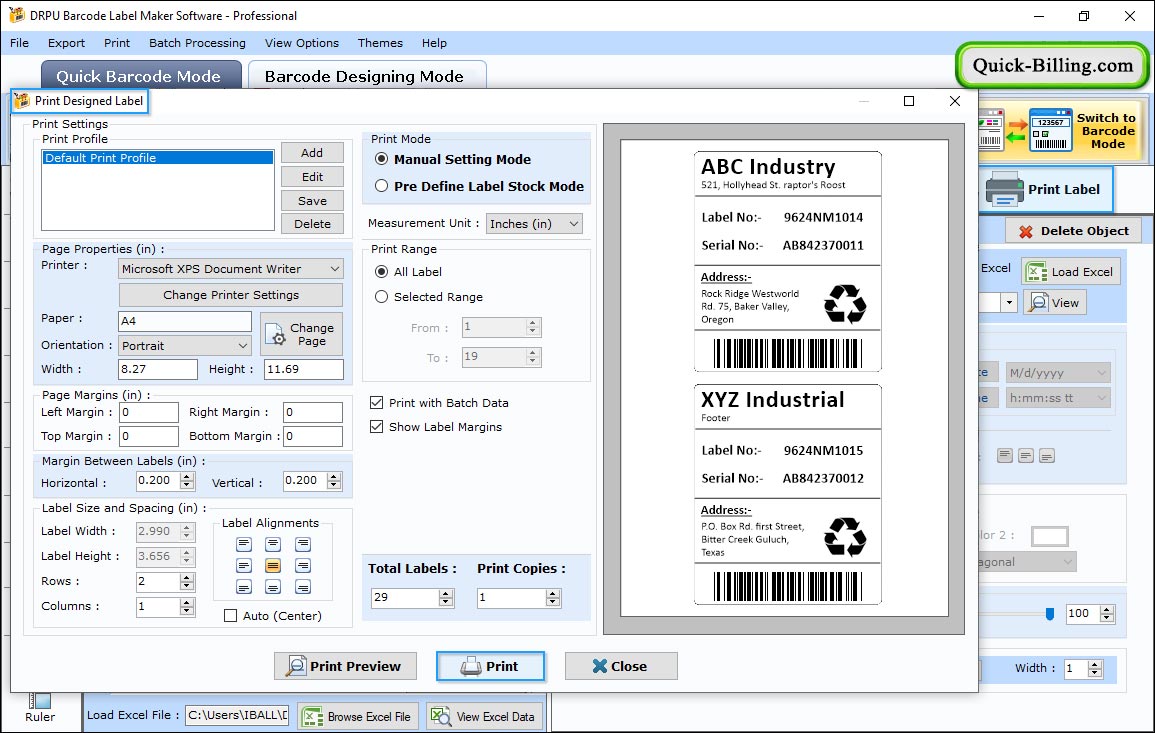 Barcode Designing View Barcode Label Maker Software- Standard