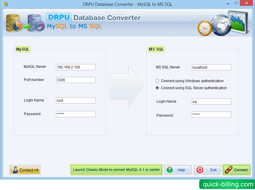 MySQL to MSSQL Database Converter