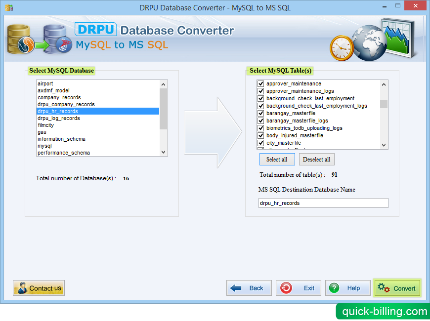 MySQL to MSSQL Database Converter