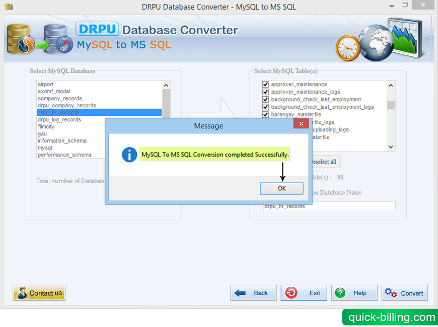 MySQL to MSSQL Database Converter