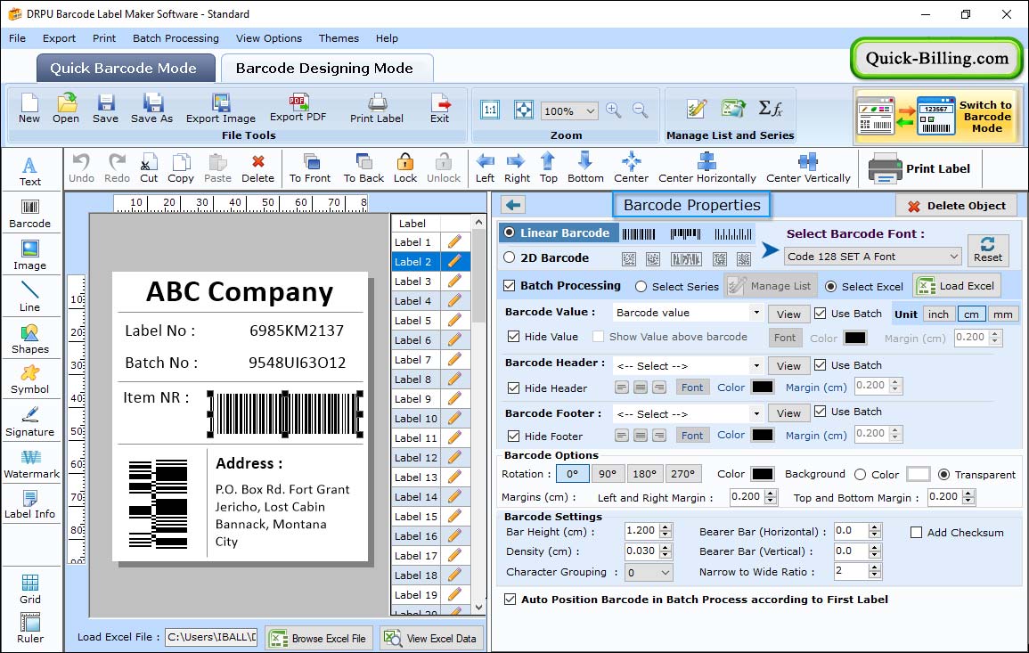 Barcode Label Maker Software- Standard