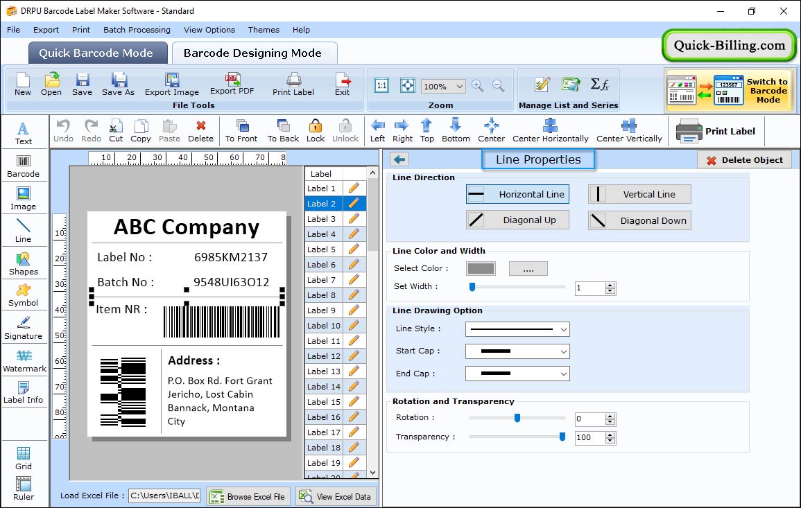 Sequential Series Barcode Label Maker Software- Standard