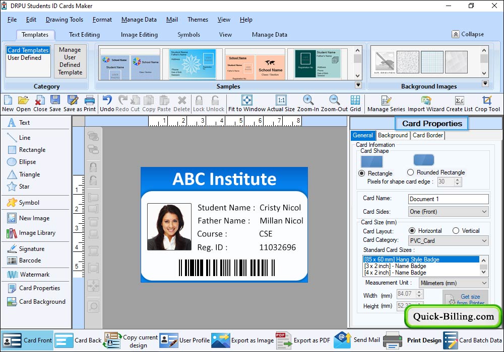 Make changes in your designed ID card Student ID card Design Software
