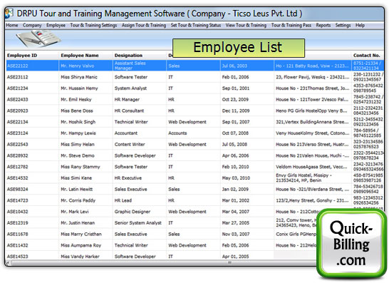 Tour and Training Management Software