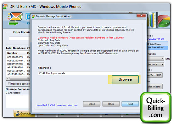Bulk Text Messaging Software for Windows Mobile Phone